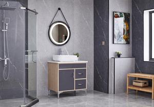 กรอบโลหะกระจกห้องน้ำพร้อมสายหนังหรูหราติดผนังฟังก์ชั่นสวิทช์เซ็นเซอร์วงรีทรงสี่เหลี่ยมผืนผ้า - Product Image 6