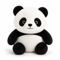 Peluche Panda Mignonne Noire et Blanche, Jouet en Peluche Doux pour Enfants Garçons Filles, Décoration de Chambre, Personnalisable OEM, Vente en Gros