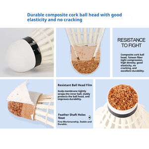 <span class=keywords><strong>Shuttlecock</strong></span> Bulu Angsa 12-Pak dengan Logo Kustom - Bulu Angsa Profesional yang Tahan Lama untuk Latihan Dalam & Luar Ruangan - Product Image 5