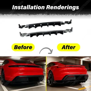 สำหรับ Taycan 4-Door Coupe ปี 2019 2021 2022 2023 2024 2025 ชุดแต่งสปอยเลอร์กันชนหลัง ดิฟฟิวเซอร์ตกแต่ง ชุดแต่งตัวถังรถยนต์ - Product Image 2