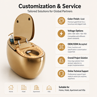Toilette intelligente de luxe en céramique avec bidet intégré, siège chauffant, chasse d'eau automatique, séchoir à air chaud et bouclier anti-éclaboussures