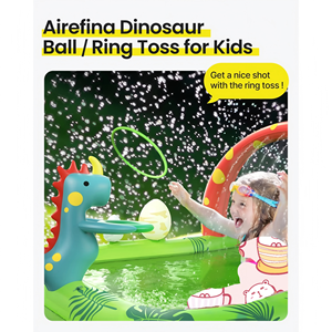 <b>Inflatable</b> PVC Dinosaur Children's Pool Kids Backyard <b>Water</b> Play <b>Slide</b> Sprinkler Ring Toss Outdoor Swimming Pool Toy - Product Image 6