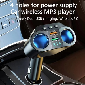 Adaptateur allume-cigare pour voiture, émetteur FM mains libres, double chargeur USB rapide, lecteur <span class=keywords><strong>MP3</strong></span> <span class=keywords><strong>Bluetooth</strong></span> pour voiture, clé USB - Product Image 5