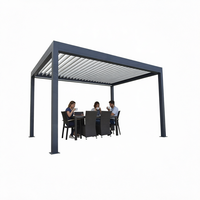 Pergola automatique en aluminium imperméable avec revêtement en poudre pour terrasse, balcon, jardin, patio, cour arrière, gazebo de jardin extérieur