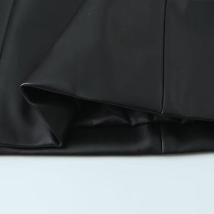 Abbigliamento da donna primavera e autunno 2025 nuova moda in finta pelle <span class=keywords><strong>nera</strong></span> minigonna da donna a vita alta retrò - Product Image 6