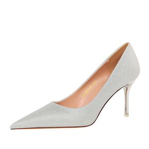 Chaussures pointues à talons hauts en métal pour femmes, baskets de fête, à paillettes scintillantes, tendance, Sexy, 1853-A5 - Product Image 3