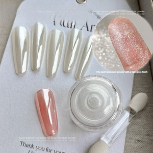 Poudre à ongles effet cristal blanc clair, poudre chromée effet miroir Aurora super brillante pour nail art - Product Image 1