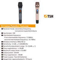 Madon Professional MIC U-1000 série un lecteur deux modules Microphone sans fil KTV à puce numérique avec H5 HAND-HELD MICROPHONE