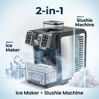 Machine à glaçons 2-en-1 coréenne et japonaise à haute efficacité énergétique SC-6201 avec système d'auto-nettoyage pour glaçons carrés de 16 mm et slushy instantané