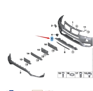 51117413496 pannello di rivestimento della barra anteriore è adatto per BMW <span class=keywords><strong>X3</strong></span> <span class=keywords><strong>F25</strong></span> - Product Image 4