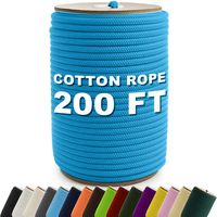 Cordon en coton tressé naturel 5 mm, 200 pieds, 3/16 po, pour macramé, corde à linge, mât de drapeau de camping, artisanat DIY, tressage diamant, usage polyvalent
