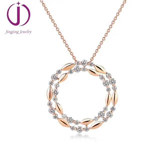 Wholesale custom high quality Ladies jewelry S925 Sterling Silver White moissanite 0.5ct D VVS diamond Circle Pendant Necklace