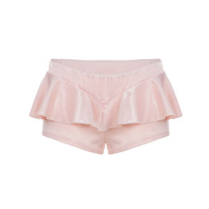 Breathable Stretch Satin <b>Skort</b> with Flounce Hem-Natural Waist Slim-Fit A-Line Palazzo Pants for <b>Women</b> - Product Image 5