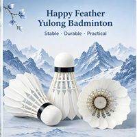 Volant de badminton hybride professionnel de tournoi en plumes d'oie de classe B et liège sandwich double couche - Usine OEM