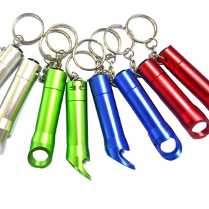 High Quality Mini LED Torch Flashlight Keychain with Bottle Opener Custom Logo for Wholesale Promotions