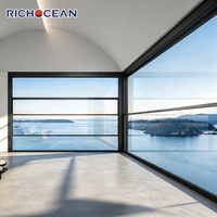 Fenêtres coulissantes motorisées verticales en aluminium RICHOCEAN résistantes aux intempéries, vitrage Low-E robuste