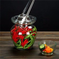 Pot de Fermentation en verre de 2500ML avec couvercle, Pot de Fermentation traditionnelle chinoise avec couvercle hermétique