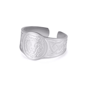 男性用ライオンイーグルリングパンクセルティックスノット動物サイズ変更可能な指輪北欧ヴィンテージお守りステンレス鋼ジュエリーギフト - Product Image 1