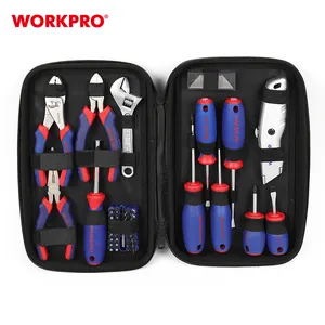 WORKPRO 45 adet genel ev tipi el aleti kiti ile küçük alet çantası saklama kutusu el Metal dosya damla dövme alaşımlı çelik dosya seti