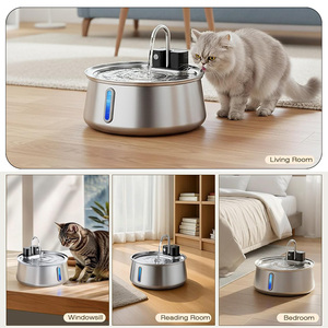 Fontanella <span class=keywords><strong>per</strong></span> Animali Domestici Senza Fili Impermeabile 4L in Acciaio Inox Automatica a Batteria <span class=keywords><strong>per</strong></span> Cani e <span class=keywords><strong>Gatti</strong></span> - Product Image 3