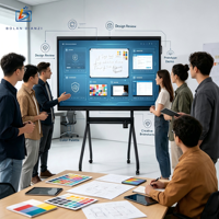 Tableau blanc interactif intelligent BOLAN 4K UHD LCD pour conférence, écran tactile, processeur Intel Core I3/I5/I7, caméra 48MP, garantie 1 an
