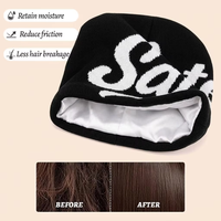 Bonnet en tricot jacquard 100 % acrylique doublé de satin de qualité supérieure style Y2K pour hommes et femmes