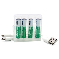 Baterai AAA HAKADI USB Baterai Lithium Isi Ulang 1.5V 1200mwh Perlindungan Lingkungan Hijau