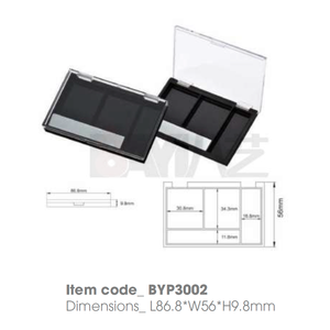 Boîte compacte transparente à double/triple compartiment pour cosmétiques – Contenant vide à couvercle rabattable pour fard à paupières, anticernes et sourcils - Product Image 1