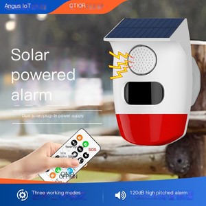 Yeni güvenlik kablosuz güneş Alarm ile flaş lambası açık su geçirmez ev bahçe çiftlik avlu için <span class=keywords><strong>PIR</strong></span> hareket sensörü Alarm OEM - Product Image 2