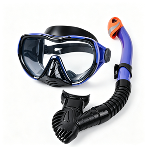 Maßgefertigte Taucherbrille aus Gehärtetem Glas Schnorchelset mit Volltrocken-Schnorchel Hypoallergenes Silikon Professionelles Schwimmset in Gelb - Product Image 1