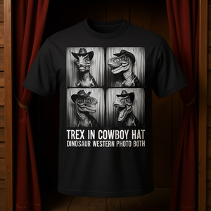 T-shirt Trex en tenue de cowboy avec chapeau de dinosaure pour photomaton western - Product Image 3