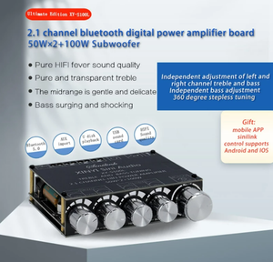 XY-S100L Audio 2.1 <b>channel</b> audio power amplifier board module high and low tone subwoofer - Product Image 2