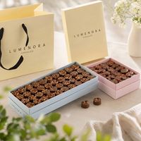 Boîte cadeau en carton solide avec séparateurs, boîte à chocolat en papier, boîte à bonbons de mariage, boîte à chocolat artisanale, grande boîte