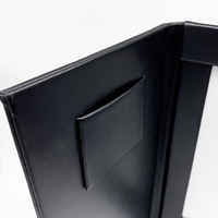 Porte-comptes en cuir PU noir avec logo personnalisé et dossier de factures lumineux à LED pour restaurant