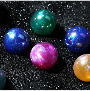 Nouveau produit créatif acrylique couleur unie foncée UV galvanoplastie Quicksand perles rondes en vrac bricolage perles de chaîne de téléphone portable - Product Image 5