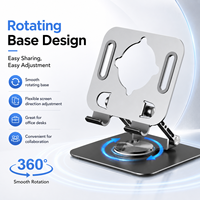Soporte para Laptop de Aleación de Aluminio, Plegable con Doble Bisagra, Estándar CE RoHS, para Trabajo Remoto y Dispositivos de Tableta