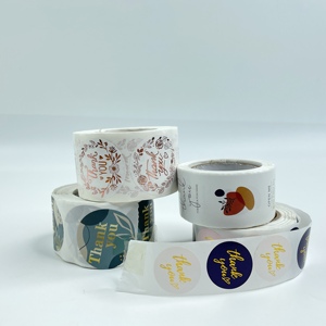 Autocollant rond personnalisé avec logo en feuille d'or, étiquette adhésive imprimée avec motif floral, autocollants adhésifs pour boutique de fleurs, emballage cadeau - Product Image 5