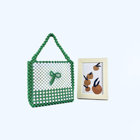 Sac à main perlé fait main créatif DIY, avec nœud décoratif, polyvalent, exquis, pour jeunes filles, sac fourre-tout à porter à l'épaule
