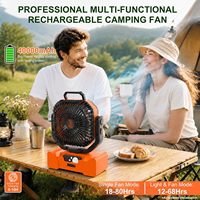 Ventilateur de camping rechargeable 20000mAh portable USB avec lumière LED, télécommande, alimenté par batterie, pour tente et bureau
