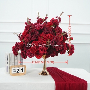 DKB Artificial Silk Flower Balls Centerpieces Roses Hydrangea Wedding <b>Table</b> Decorations Custom Wedding Flower Ball - Product Image 2
