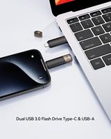 Unidad Flash USB-C 3.0 de 64 GB con Puertos USB-A y Tipo-C, 2 en 1, Portátil, para Teléfonos Inteligentes/Tabletas/Computadoras/Mac/Phone 16/17