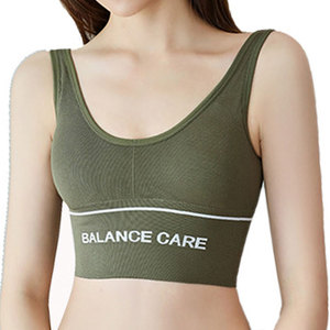 Gym <span class=keywords><strong>Fitness</strong></span> abbigliamento sportivo femminile morbido elasticizzato in Nylon Spandex donne che corrono allenamento Yoga Crop top Push up imbottito reggiseno sportivo - Product Image 2