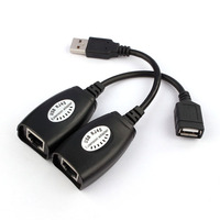 USB 2.0 uzatma adaptörü genişletici 50m USB2.0 to RJ45 150ft USB kablosu tip 2.0 PVC siyah aşırı Cat5 Cat5e cat6