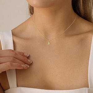 Stainless Steel Luxury A-z 26 Bubble Alphabet <b>Initial</b> Necklace Letter Pendant Balloon Minimalist Fashion Jewelry for Women Men - Product Image 4