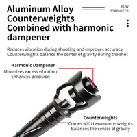 Stabilisateur d'arc en fibre de carbone STARCN - Amortisseur harmonique avec poids amovibles, plusieurs tailles - Amortissement des vibrations pour arc composé