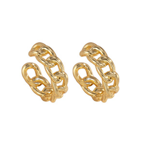 Pendientes de Clip en Forma de C, Dorados, Unisex, para Regalo, Origen Yiwu, EJC-026 - Product Image 4