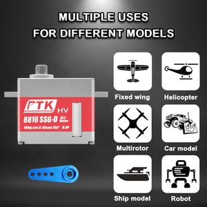 PTK 8816 SSG-D Servos numériques tout métal 16KG de taille moyenne pour système de gouvernail d'hélicoptère <span class=keywords><strong>RC</strong></span> Turboprop KST 589 - Product Image 5