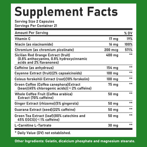 Cápsulas Quemagrasas OEM ODM con Extracto de Granos de Café Verde, Apoyan el Metabolismo, el Apetito, los Niveles de Energía y el Rendimiento Físico - Product Image 6