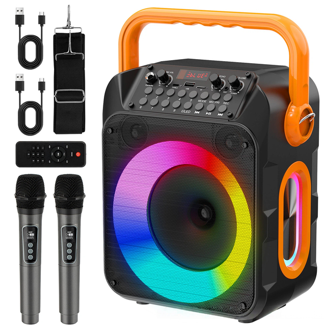 Portable Wireless Bluetooth Speaker with Microphone Outdoor Gatherings Parties RGB Sound Effects Dance Parties Speaker