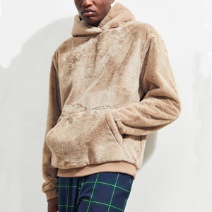 Blank Hoodies <strong>Faux</strong> <strong>Fur</strong> <strong>Hoodie</strong> Mens Streetwear <strong>Hoodie</strong> Soft and Comfortable - Product Image 1